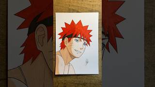 Desenhei o Naruto com o cabelo vermelho foryou anime [upl. by Ahsitra951]