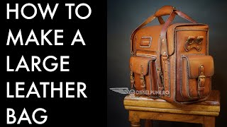 How to make a large leather bag diy Tutorial and Pattern Download [upl. by Ahsaya]