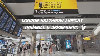 London Heathrow Terminal 5 Departures Landside amp Airside  September 2023 [upl. by Sacha]