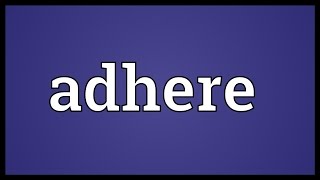 Adhere Meaning [upl. by Mozes]