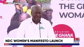 Mahama defends establishment of a womens bank during his speech at NDC Womens Manifesto launch [upl. by Kera963]