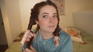 ASMR Get Ready For Bedtime With Me hair brushing sticky skincare sounds [upl. by Peacock]