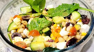 Delicious Mediterranean Salad with Simple Homemade Dressing [upl. by Ecinwahs361]