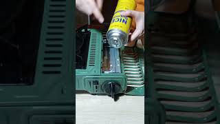 How to put BUTANE Gas Canister in Stove  CampMaster Portable Gas Stove for Samgyupsal [upl. by Salokcin]