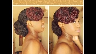 How I Style My Senegalese Twists amp Box Braids EASY Elegant Low Bun w Bangs [upl. by Byrle747]