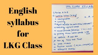 English syllabus for LKG class CBSEenglishsyllabusLKGclasssyllabuskanpurpreschool [upl. by Pillihpnhoj]