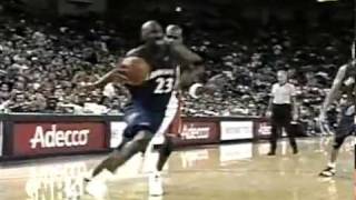 Jordan Flashes by Jamison and Dunks with the Foul 2003 [upl. by Drwde]