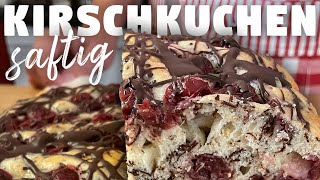 Schneller und saftiger Kirschkuchen  Rezept Rührteig Springform [upl. by Waylin545]