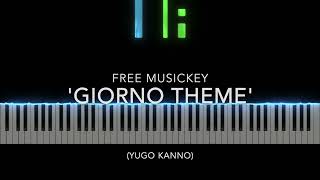 Giorno Theme Easy Piano Video Score  SHEET MUSIC  Yugo Kanno  Arr by Free MusicKey [upl. by Alekat]