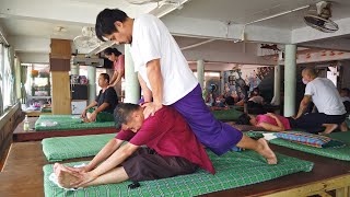 3 Greatest THAILAND STREET MASSAGE by Chao Phraya River in Bangkok Thailand [upl. by Akerue]