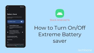 How to Turn OnOff Extreme Battery saver Android 14 [upl. by Lyrej179]