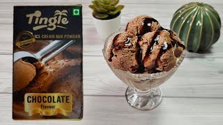 Tingle Ice Cream Mix Powder Chocolate Flavour Recipe  टिंगल मिक्स पाउडर से बनाएं टेस्टी आइसक्रीम 👌😋 [upl. by Dominick864]