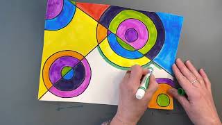 Sonia Delaunay Inspired Abstract Art [upl. by Aivital]