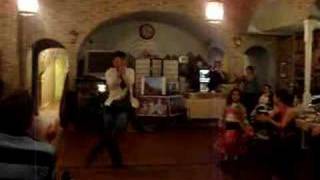 GEORGIAN DANCE BAGDADURI IN RESTAURANT TBILISURI QARVASLANJ [upl. by Cowie210]