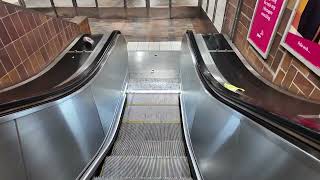 Sweden Stockholm Skärholmen Subway Station 1X escalator  train departure [upl. by Oiuqise]