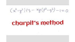 Solve x2y2pqxyp2p210 by charpits method PDE [upl. by Haela]