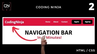 How to Create A Navigation Bar using HTML and CSS  Coding Ninja [upl. by Faunie489]