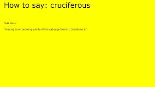 How to pronounce cruciferous by british speaker [upl. by Nitreb492]