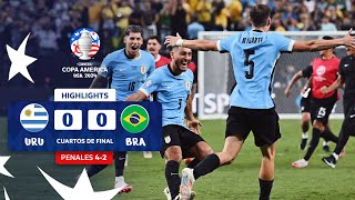 URUGUAY 4 00 2 BRASIL  HIGHLIGHTS  CONMEBOL COPA AMÉRICA USA 2024™ [upl. by Plossl]