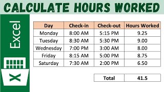 How to Calculate Hours Worked in Excel [upl. by Euqnomod]