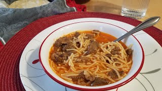 Sopa de fideo con carne de res😋 comida de rancho [upl. by Ronda292]