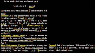 First Uniqueness Theorem primary decompostion [upl. by Mathews249]