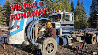 Starting a Peterbilt 359 after sitting for 20 years Runaway Diesel [upl. by Ofelia]