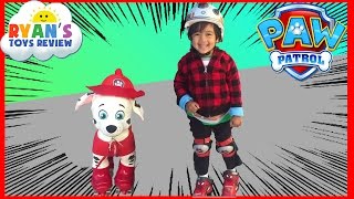 First time Roller Skating with Ryan ToysReview [upl. by Normy838]