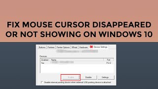 How to FIX Mouse Cursor Disappeared or not showing on Windows 10 Easy Solution [upl. by Chemush]