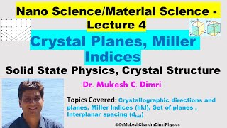 Crystal Planes Miller Indices Crystallographic Directions Interplanar Spacing hkl [upl. by Cleveland]