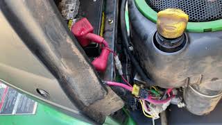 John Deere LA105 Mower Oil change [upl. by Elleirol]