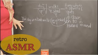 ASMR 🧑🏼‍🏫✨Teaching Cursive at the Chalkboard 1965 ✨ Writing Chalk Paper Shuffling ✨Soft Spoken [upl. by Alios888]