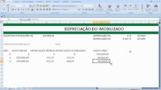 Depreciação Acumulada Ativo Imobilizado Linear Balanço Resultado Contabilidade Custos Geral Excel Co [upl. by Llenor832]