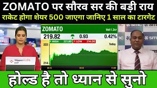 ZOMATO SHARE पर सौरव सर की राय शेयर जल्द ही रॉकेट होगा 🤑  SharePriceTargeted [upl. by Akerdal]