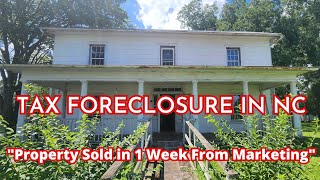 TAX FORECLOSURE DEAL IN NC  SOLD IN 1 WEEK [upl. by Kal]