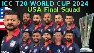 Icc T20 World Cup 2024  Team USA Squad  USA Team Squad For T20 World Cup 2024  WC 2024 [upl. by Jozef]