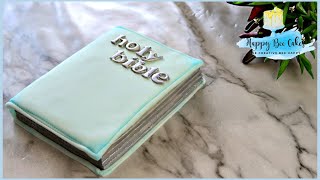 BIBLE cake topper TUTORIAL  CHRISTENING BAPTISM CAKE [upl. by Eecal]