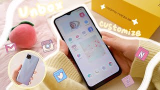 ✨how to CUSTOMIZE your Android Widgets and Icons  realme narzo 20 unboxing  android aesthetic 🌷 [upl. by Cralg619]