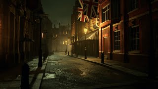 Victorian Era Ambience London Street Ambience  Thunderstorm [upl. by Hakkeber]