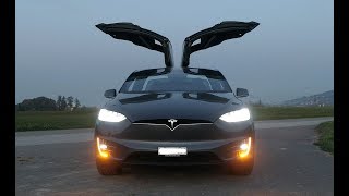 Tesla Model X  CRAZY LIGHTSHOW  Must see Full HD [upl. by Sivrahc61]