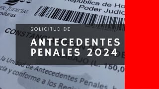 Antecedentes penales en Honduras 2024 ¿cómo pedirlos [upl. by Yttam]