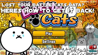 How to get lost battle cats data back [upl. by Yddet]