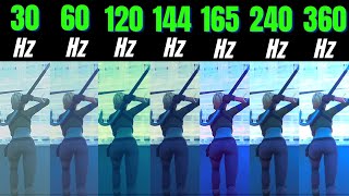 Fortnite 30Hz vs 60Hz vs 120Hz vs 144Hz vs 165Hz vs 240Hz vs 360Hz [upl. by Toombs]