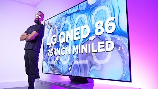 NEW LG 75inch QNED MiniLED 86 TV 2023  Unboxing amp Impressions [upl. by Ahtnamys]