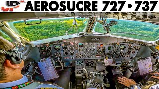 AeroSucre Boeing 727 amp 737 Cockpit to Colombian Jungle Airports🇨🇴 [upl. by Selry]