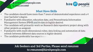 Technical Specialist Jobs  Harrisburg PA  Job ID 33654 [upl. by Nicolau]