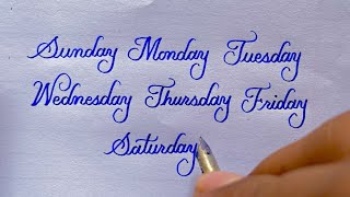 Days of the week  English cursive writing  Calligraphy [upl. by Calia]