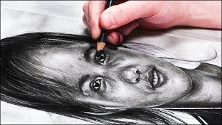 How to Draw a Portrait with Charcoal  REALISTIC DRAWING TUTORIAL [upl. by Ellimak]