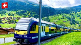 Most Beautiful Train Ride in Switzerland🇨🇭Grindelwald  Lauterbrunnen [upl. by Aicirtap]