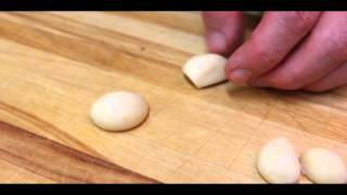 Cut Garlic Cloves with Chef Eric Crowley Chef Erics Culinary Classroom Los Angeles CA [upl. by Laurita]